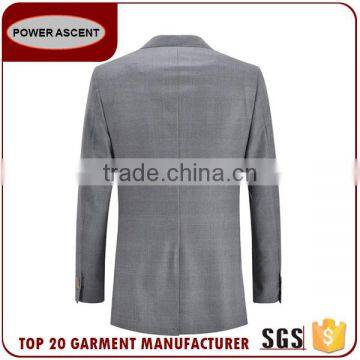 New Design Double Breast Light Grey Coat Pant Business Men Suit photo-2
