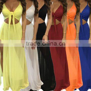 Zm50310b Hot Sale Women Long Dress Grenadine Pure Color Ladies Clothes photo-2