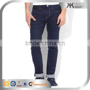 Whoelsale Man Jeans Denim Jeans Dark Blue Mid Rise Skinny Fit Jeans