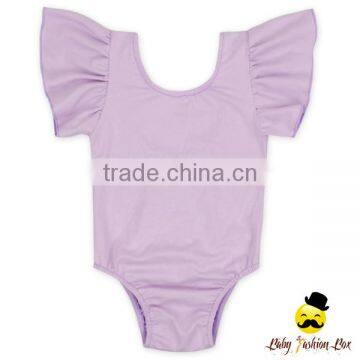 Summer Plain White Kids Flutter Sleeve Ruffle Design Infant Soft Cotton Baby Girl One Piece Blank Bodysuit Jumpsuit Petti Romper photo-4