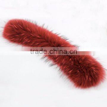 Myfur Natural Animal Fur Dyed Long Size Raccoon Fur Collar Hooded for Winter Coat