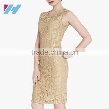 Latest Casual Wear Fashion Office Bodycon Lace Pencil Dress For Women photo-3