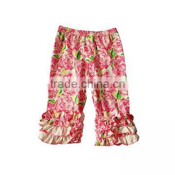 Wholesale Girls Triple Ruffle Christmas Pants Giggle Moon Latest Design Cropped Trousers for Children photo-4