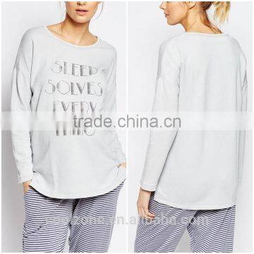 2016 Women long sleeve custom slogan print sweatshirt wholesale