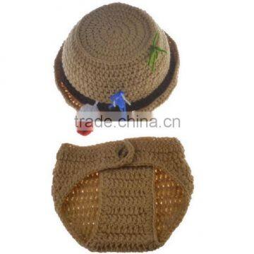 Lovely Newborn Style Crochet Hat/ Baby Knit Hat/baby Hat and Pants Set photo-3