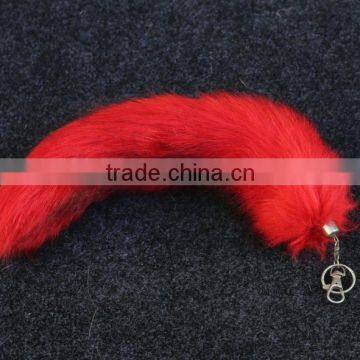 Fur factory direct sales franchise white fake fox fur tail package chain pendant