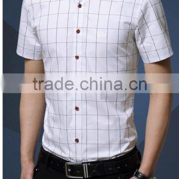 In the summer of 2016 the new men's short sleeve shirt, cultivate one's morality thin section checked shirt cotton business casu