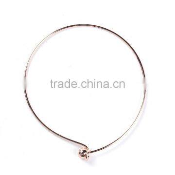 Copper Expandable Bangles Bracelets Round Single Bar Rose Gold photo-3