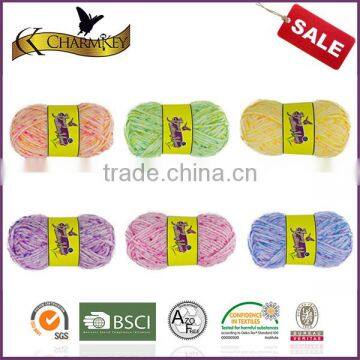 Charmkey Dotted Color 100 Acrylic Knitting Yarn Soft Scarf Yarn Blooming for Women photo-3