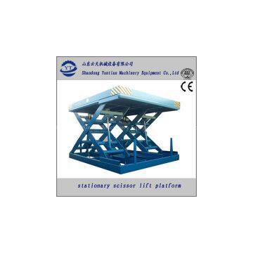 Stationary scissor hydraulic lift platform for  gas station