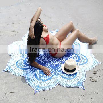 Reactive Print 100% Cotton Fabric Beach Blanket Round photo-3