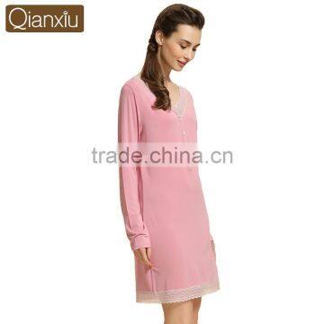 Exported good quality Qianxiu classic v-neck superior nighty