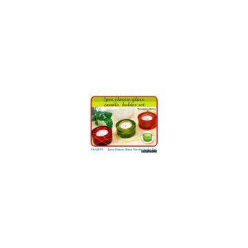 SET OF 3 GLASS CANDLE HOLDER (CYLINDRICAL SHAPE)
