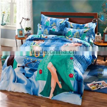 Newest Frozen fever Elsa bedding set Carton bedding set Cute bedding set of 3pcs for children