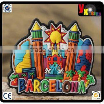 TOURIST SOUVENIR Rubber FRIDGE MAGNET ------- Barcelona , Spain