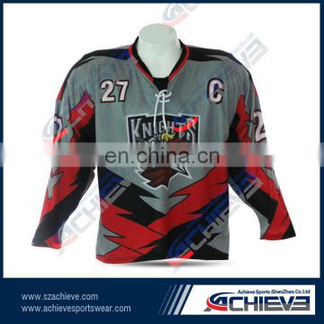 custom sublimation team black hockey jerseys manufacture