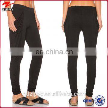 Elastic Waistband Black Women Fitness Leggings Pant