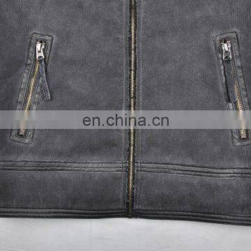 2015 Lastest Fashion Mens Stylish Warm Lamb Nappa Leather Jacket photo-4