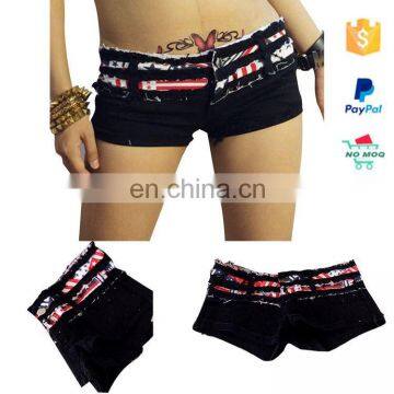 Young Girl Sheer Lace Cheap Denim Shorts photo-3