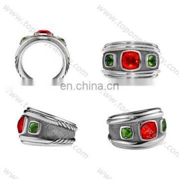 2017 Halloween gemstone rings mens stainless steel rings