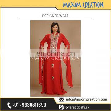 Best Selling Red Designer Kaftan for Women Available at Attractive Price