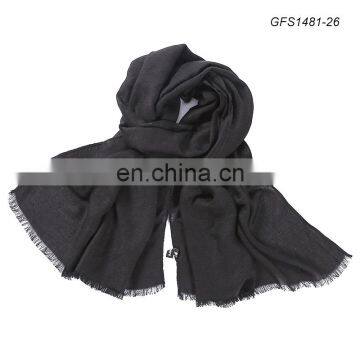 wholesale thick material cotton winter plain dye scarf with tassels