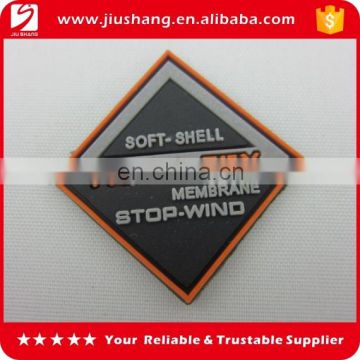 Made in China pvc woven brand logo pvc clothing labels