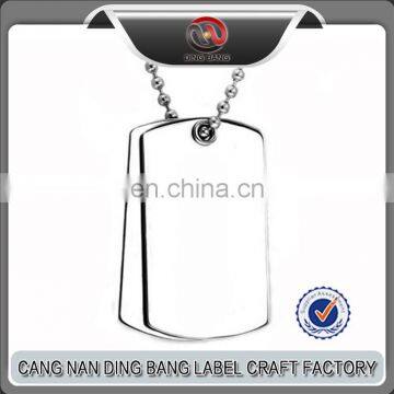 Promotion Wholesale Fashion Custom Stainless Steel Metal Pet ID Dog Tag with laser engraving Logo and Necklace