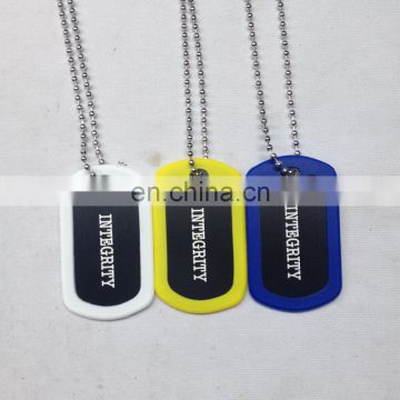 Hot selling e- friendly silicone dog tag with long ball chain