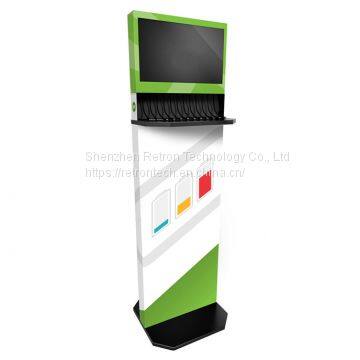 19 inch Self service touch screen Cell phone charging station by free payment