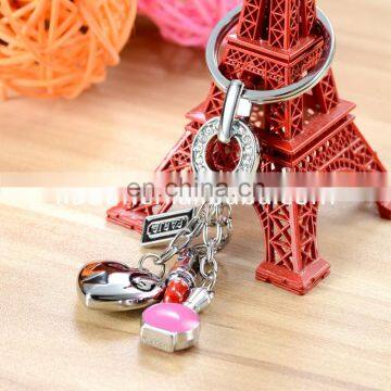 2016 Fashion Custom Metal Red Lipstick Keychain Wholesale Rhinestone Keychain