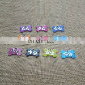 custom various colorful bone shaped paw logo with crystal dog cat ID tag