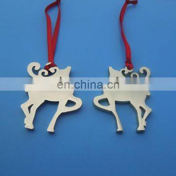 New Product Christmas Xmas Tree Metal Reindeer Hang Ornaments Gold