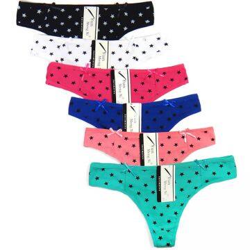 Yun Meng Ni Sexy Underwear Five-star Printing Thong Bikini Women's Panties Stock Wholesale T-back