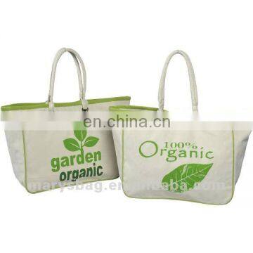 organic cotton bag with rope handles and grommets