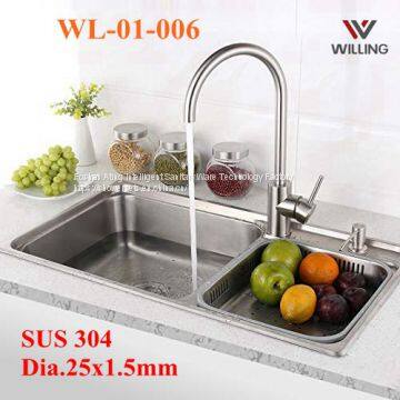 SUS 304 stainless steel Kitchen Faucet factory supply directly WL-01-006