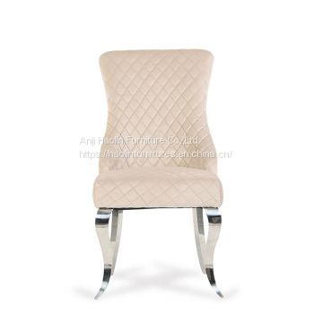 Velvet New Dining Chair with Chrome Legs,Modern Dining Chair HL-6087