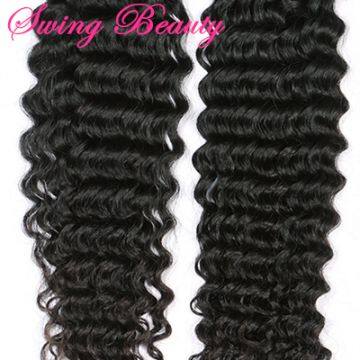 Natural Remy Human Hair Weaving Bundles Deep Curly Hair Extensions photo-4