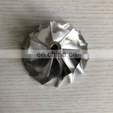 TD05H reverse 7+7 blades 55.50/76.13mm tapered tip angle:14 degree Turbo milling/aluminum 2618/Billet compressor wheel