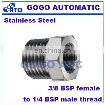 High Quality Quick Coupler 3/8 Female to 1/4 Male Thread Adapters SUS304 Stainless Steel Straight Galvanized Steel Pipe Fittings photo-2