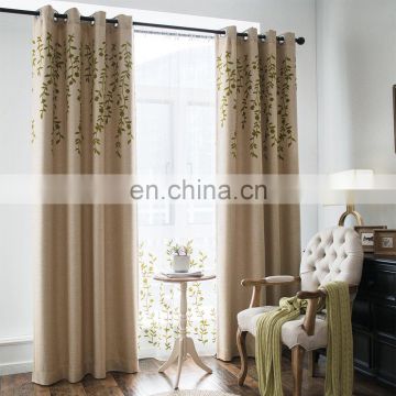 Fashion pattern100% polyester embroidered soft blackout curtain