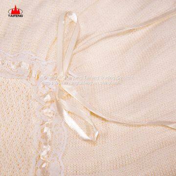 100% Acrylic Floral Border Baby Shawl and Blanket Safe and Healthy