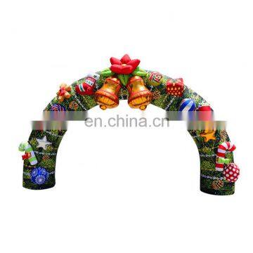 Popular Xmas Lighting Decoration Holiday Colorful Archway LED Inflatable Christmas Arch With Bell photo-4