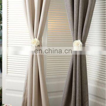 Good Quality Modern Luxury Cotton Linen Fabric Solid Colour Thicken Decorative Home Textile Blackout Curtain photo-7