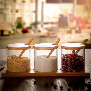 Borosilicate Glass Jar Set Food Storage with Bamboo Lid