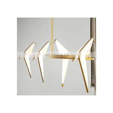 Modern Paper Crane Metal Chandelier LED Bird Design Pendant Lamp For Restaurant Living Room photo-3