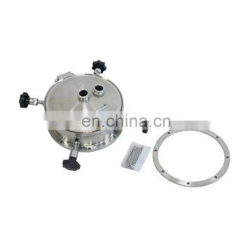 Sanitary SS 304 Flange Pressure 300mm Manhole Cover With Sight Glasses for Wine photo-3