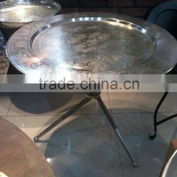 aluminum tea coffee table with silverish finish