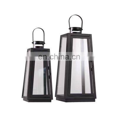 Modern Iron floor Lantern Outdoor ornaments courtyard corridor Hanging candle Lantern for home decoration