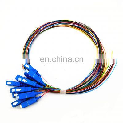 12 Color SC LC FC ST e2000 Single mode Multi-mode OM3 OM4 OM5 Fiber Optic Pigtail 12 Stand